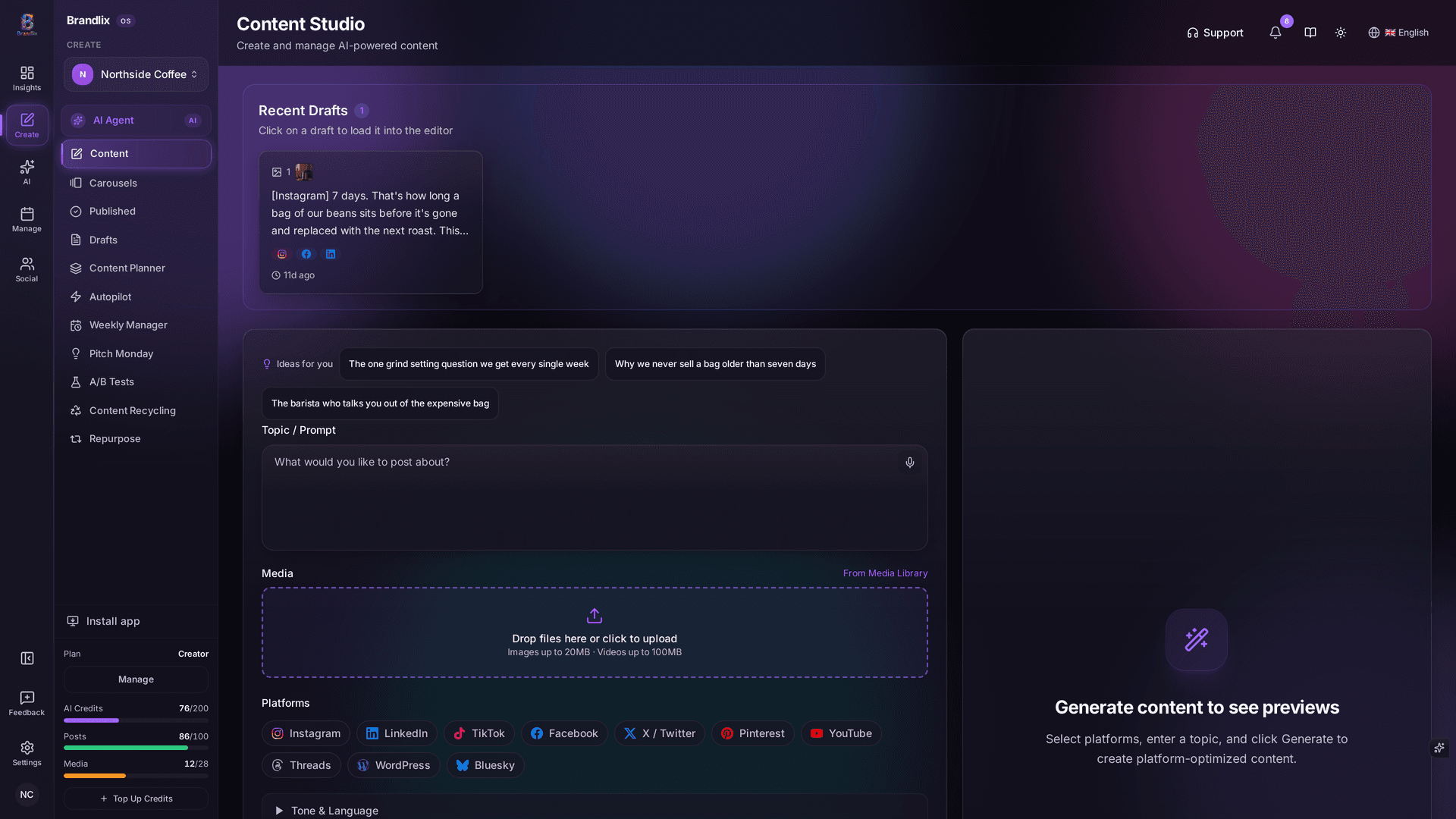 Brandlix Content studio