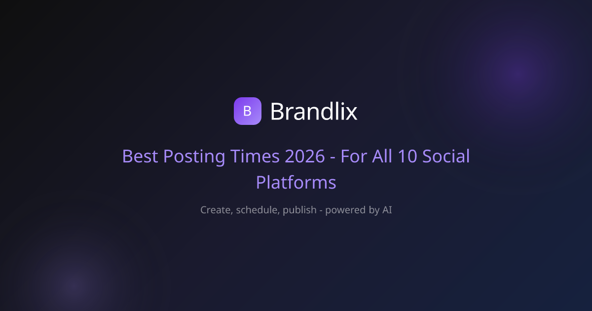 Best Posting Times 2026 - For All 10 Social Platforms